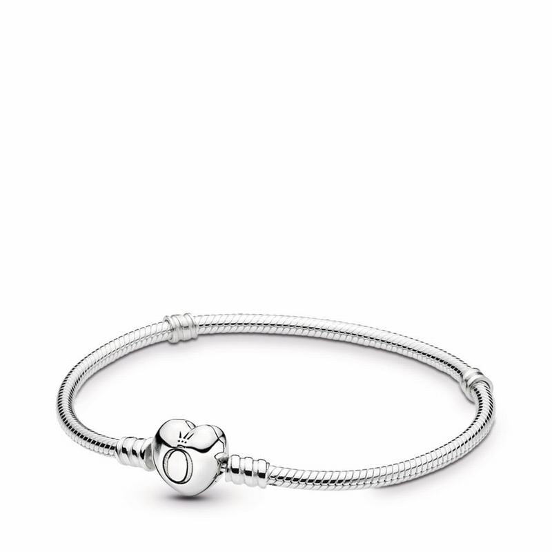 Pandora Moments Heart & Snake Chain Bracelet Silver Egypt UY7492801